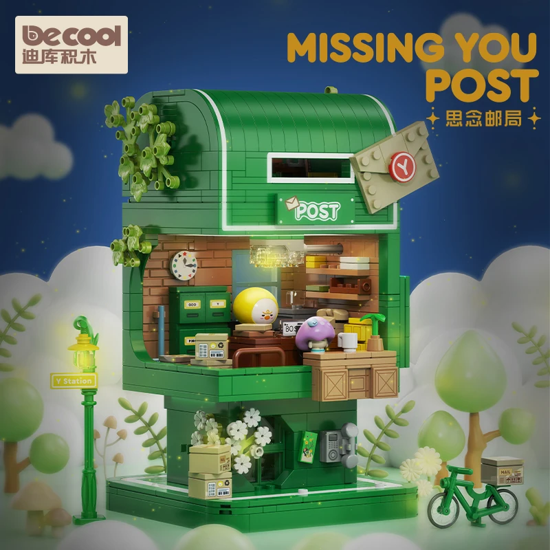 

MOC City Street View Miss You Post Office Shop Building Blocks Y-GOO-NUTS Bricks Toys For Girls Children's Christmas Gift