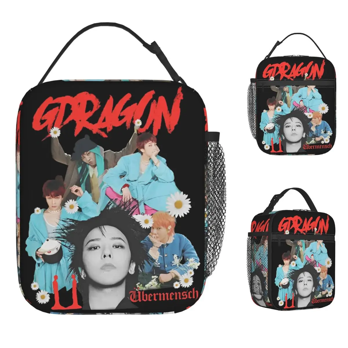 

Ubermensch Gdragon World Tour 2025 Сумка для обеда Fun Lunch Box Офисная портативная сумка-тоут для еды для девочек Водонепроницаемая сумка-холодильник с принтом