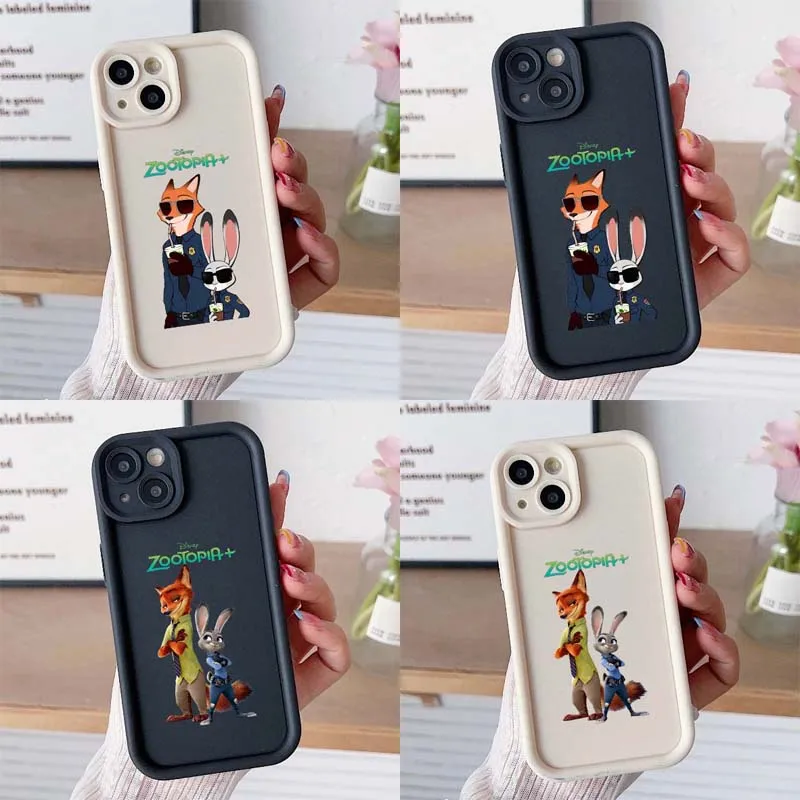 ديزني Zootopia بولي TPU اللوحة قضية الهاتف المحمول آيفون 16 15 14 13 12 برو ماكس أنيمي غطاء مقاوم للصدمات الكرتون متجمد قذيفة