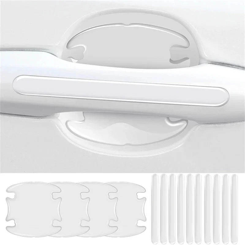 1/3/5set Car Door Bowl Bumper Strip Transparent Invisible-Protection Film Extended Design For Vehicles