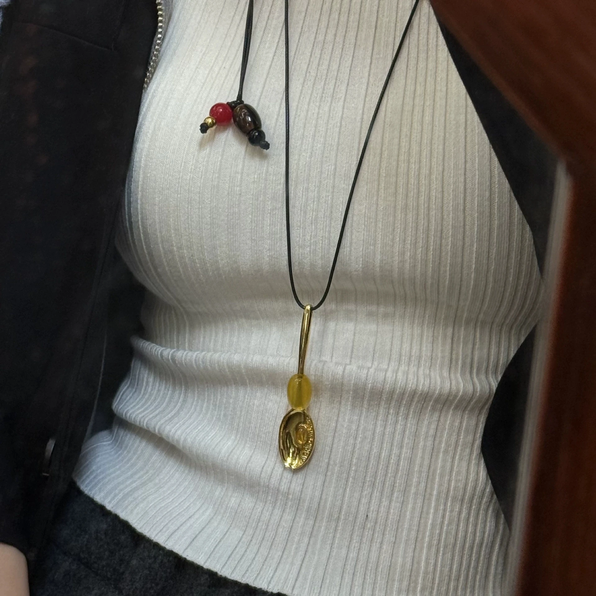 XIYANIKE Vintage Unique Spoon Long Necklaces For Women Fashion New Sweater Rope Chain Jewelry Gift Party collares para mujer