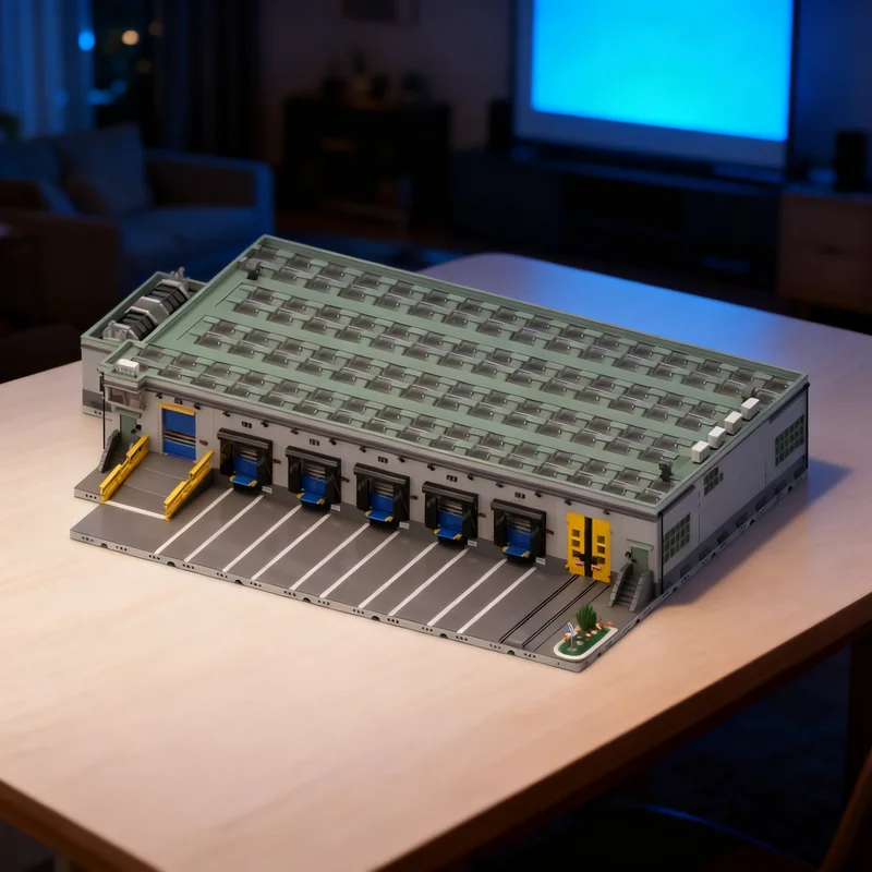 

15273 дет. MOC Модульный логистический центр: полный набор, модель городского грузового центра, строительные блоки, креативный подарок, декор для демонстрации, сборная модель