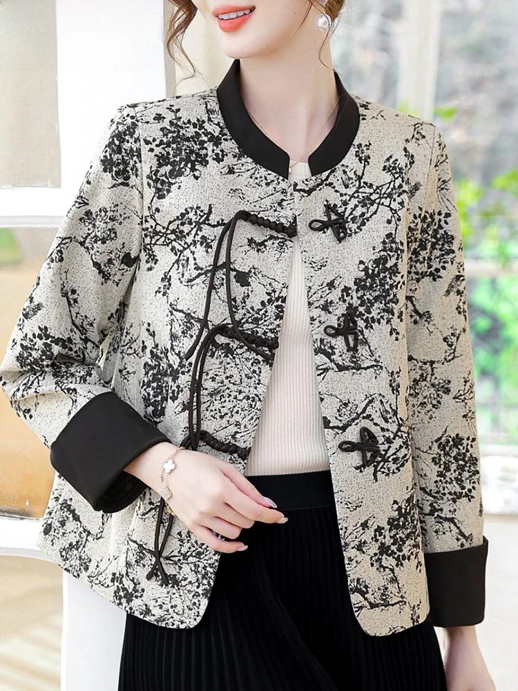 

Модная новая китайская демисезонная верхняя одежда для женщин среднего возраста: повседневная свободная короткая куртка/пальто на весну-лето