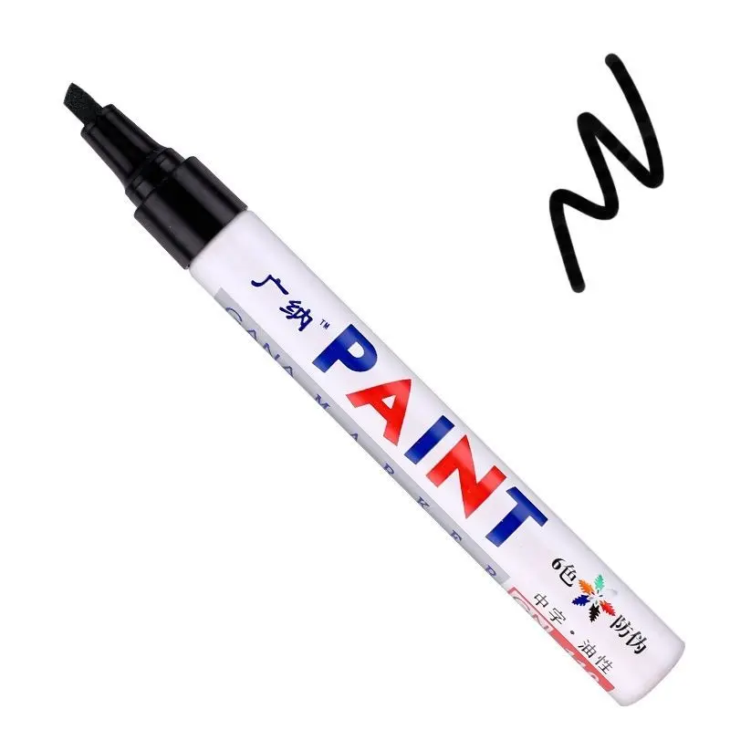 Colored Flat Tip Paint Mark Pen Graffiti Car Tyre Tread CD Metal Wood Permanent Oily Waterproof Marker School Office Supply MP4