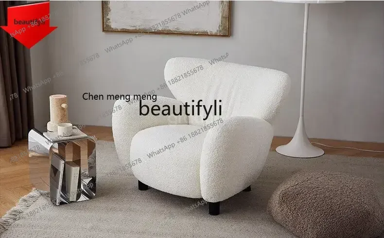 new  Mermaid Couch Nordic Style Vintage Beech Bedroom Living Room Leisure Chair Single-Seat Sofa Chair Couch ss 8617