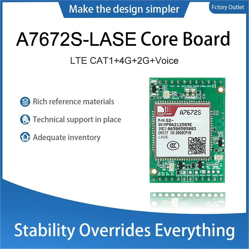 

SIMCOM A7672S-LASE Core Board LTE CAT1+4G+2G+Voice CC-MCore-A7672S-LASE module