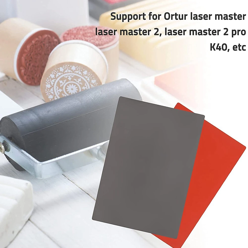 Nueva hoja de sello de goma para máquina de grabado láser con tamaño A4 de 2,3mm (naranja-rojo)