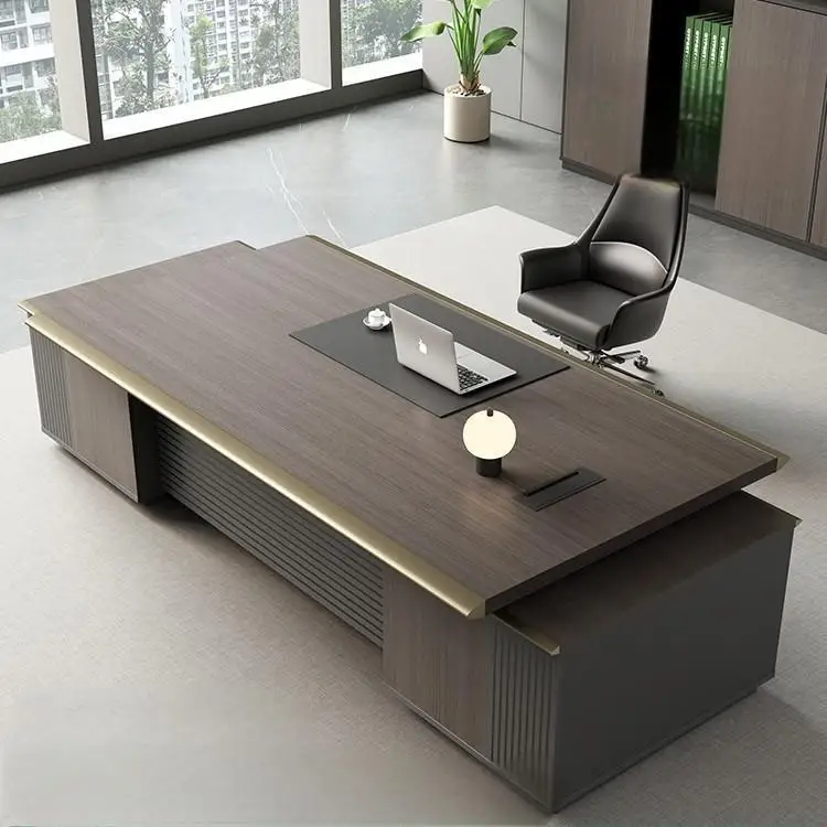 

High end modern minimalist desk chair, general manager's office chair, bookshelf combination, boss's office desk