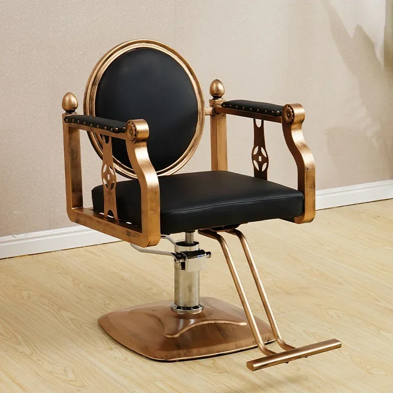 Professional Vintage Barber Chair Aesthetic Armchair Metal  Barber Chairs Hairdressing Sillon Barbero Peluqueria Salon Furniture