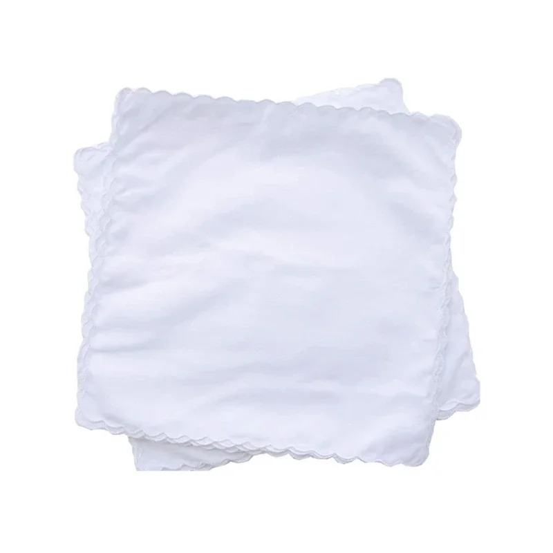 30x30cm Men Women Cotton Handkerchiefs Solid White Hankies Pocket Square Towel Diy Painting Handkerchiefs for Woman