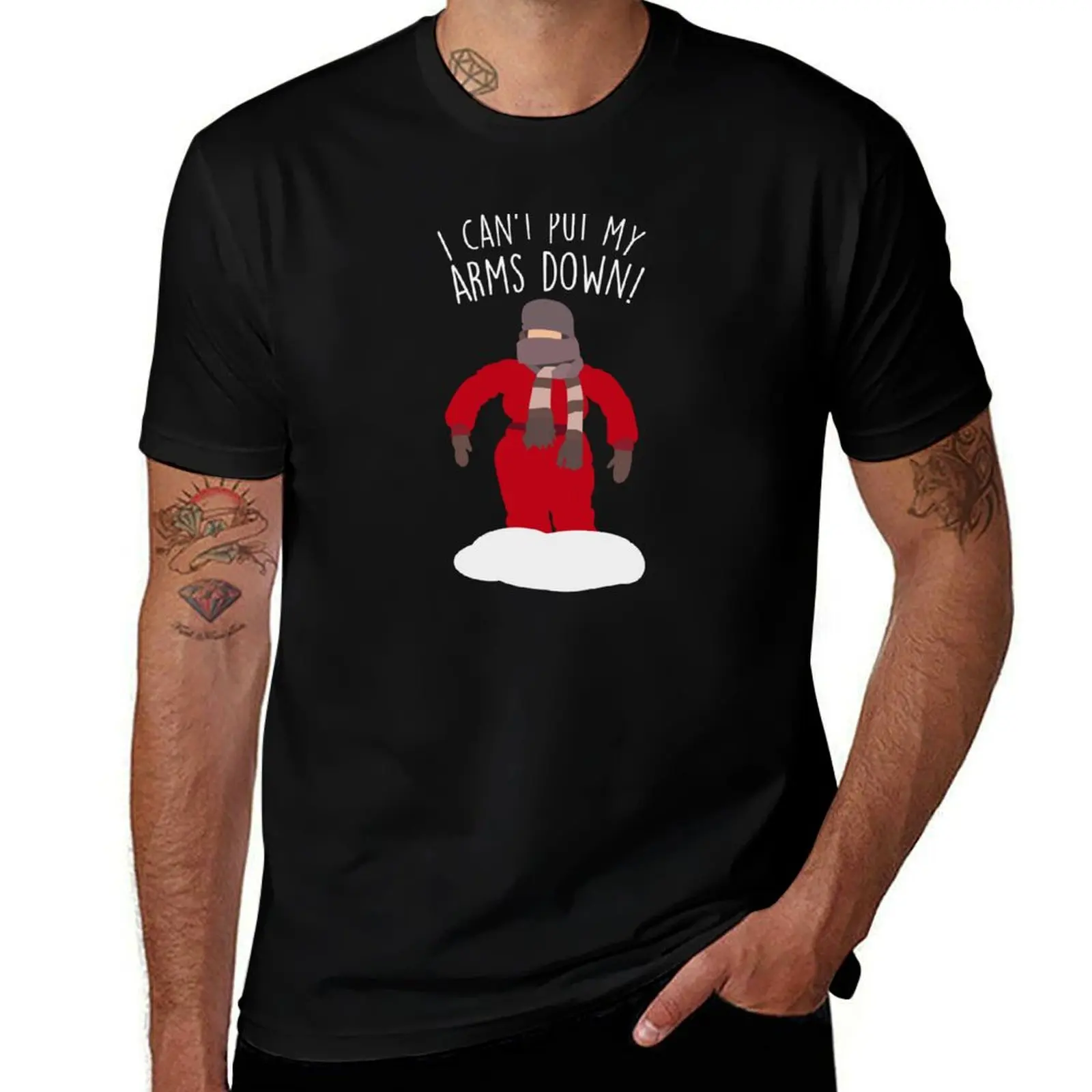 Randy I Can't Put My Arms Down! Hydro Sticker Funny Christmas Decal T-Shirt Breathable Lightweight Summer Top T-Shirt