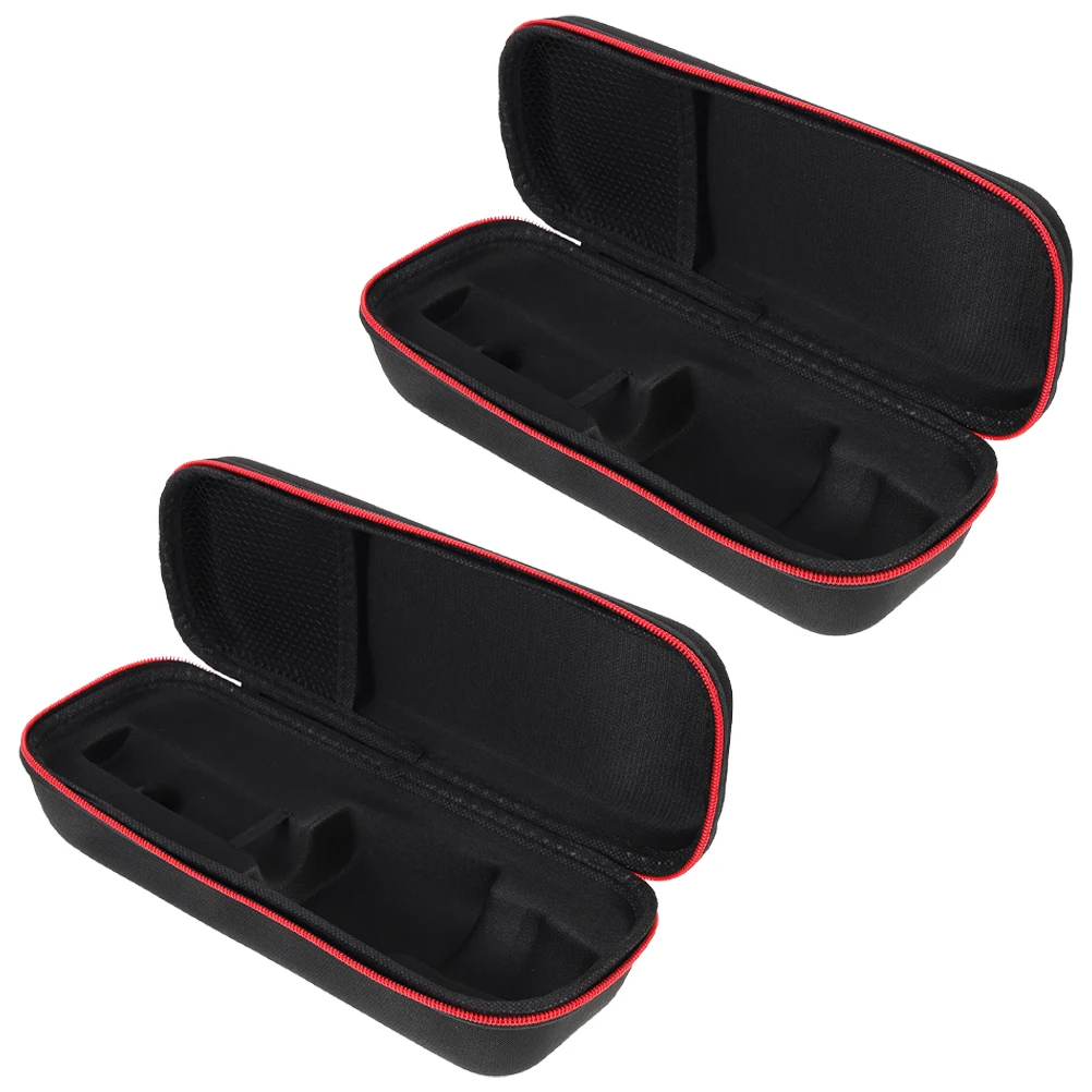 

2 Pcs Microphone Storage Bag Microphones Pouch Double Sided Micphone Case Carry Eva Handheld Carrying Travel for Storing