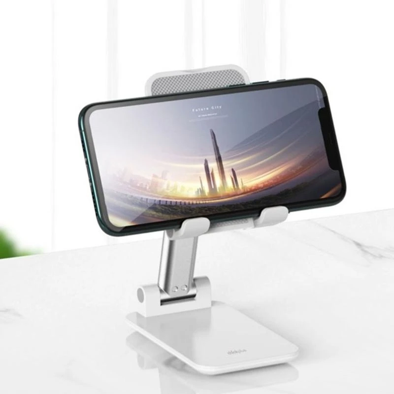 R1WD قرص قابل للطي للهاتف المحمول سطح المكتب العالمي حامل مكتب حامل قابل للتعديل مكتب قوس حامل الهاتف الذكي دعم الرف