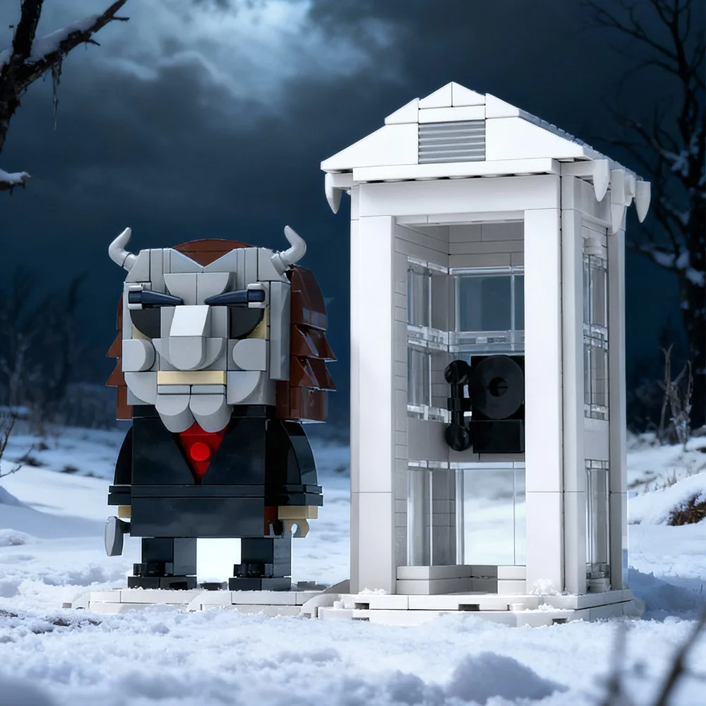 

MOC Черный телефон Кирпичи Фильм ужасов Черный телефон Убийца Фигурка Строительные блоки Модель Сборка игрушек Дети DIY Подарок на день рождения