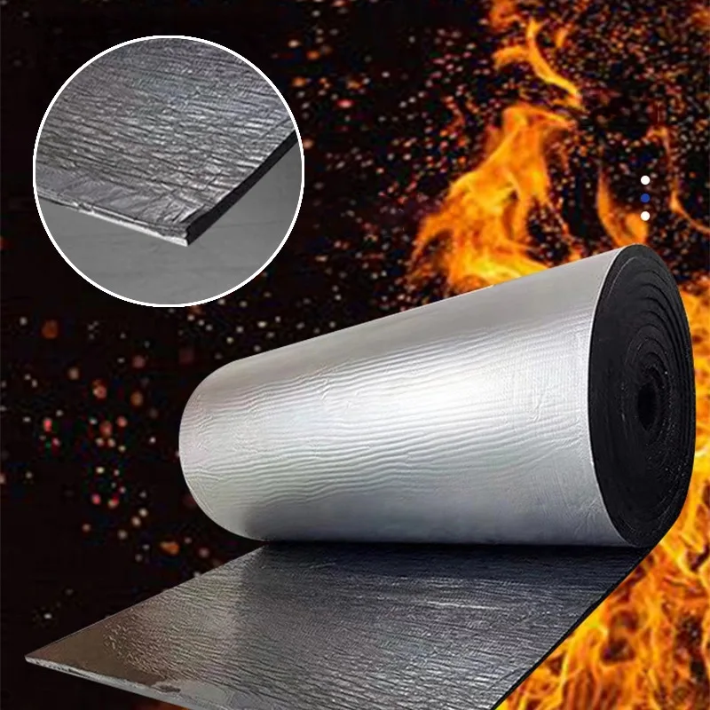 Self Adhesive Car Soundproofing Deadening Mat 5mm Thick Fireproof Rubber Pad  Aluminium Foil Car Hood Engine Door Bonnet 0.5x2M