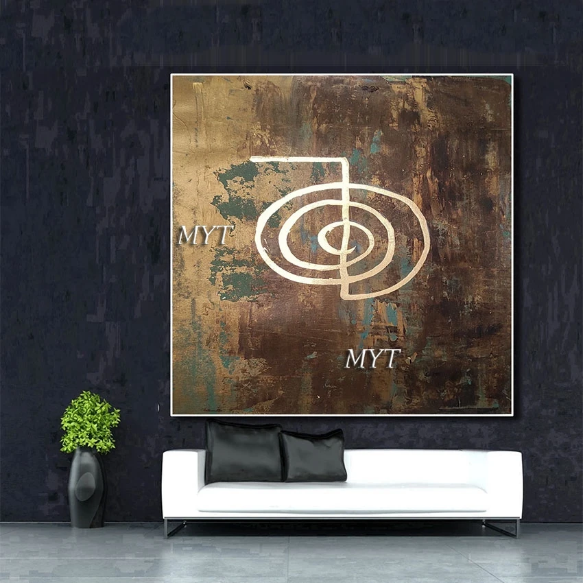 Gold Foil Simple Design Abstract Oil Painting On Canvas Handmade Modern Art Wall Picture For Bedroom China Imports Home Decor