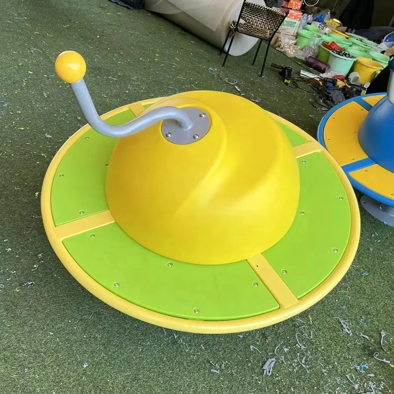 High-quality children's outdoor rocking chair multi-person plastic merry-go-round playground equipment