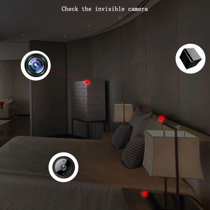 SQ101 Anti-theft Anti Camera Monitoring Surveillance Eavesdropping Detector Infrared Scanning Signal Detector Vibration Alarm