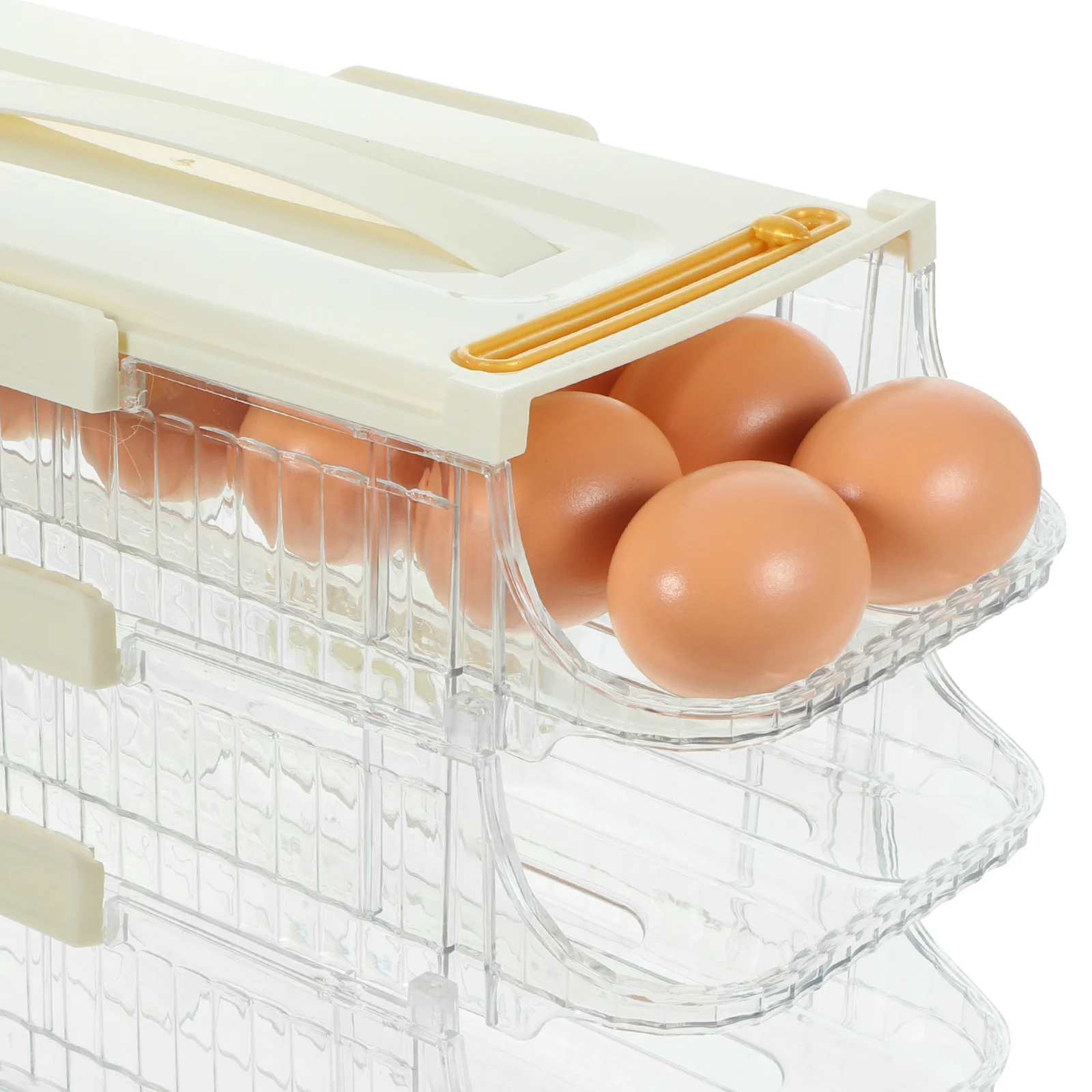

3 Layers Refrigerator Egg Holder Plastic Egg Container For Fridge Durable Smooth Edges Easy Clean Storage Organizer