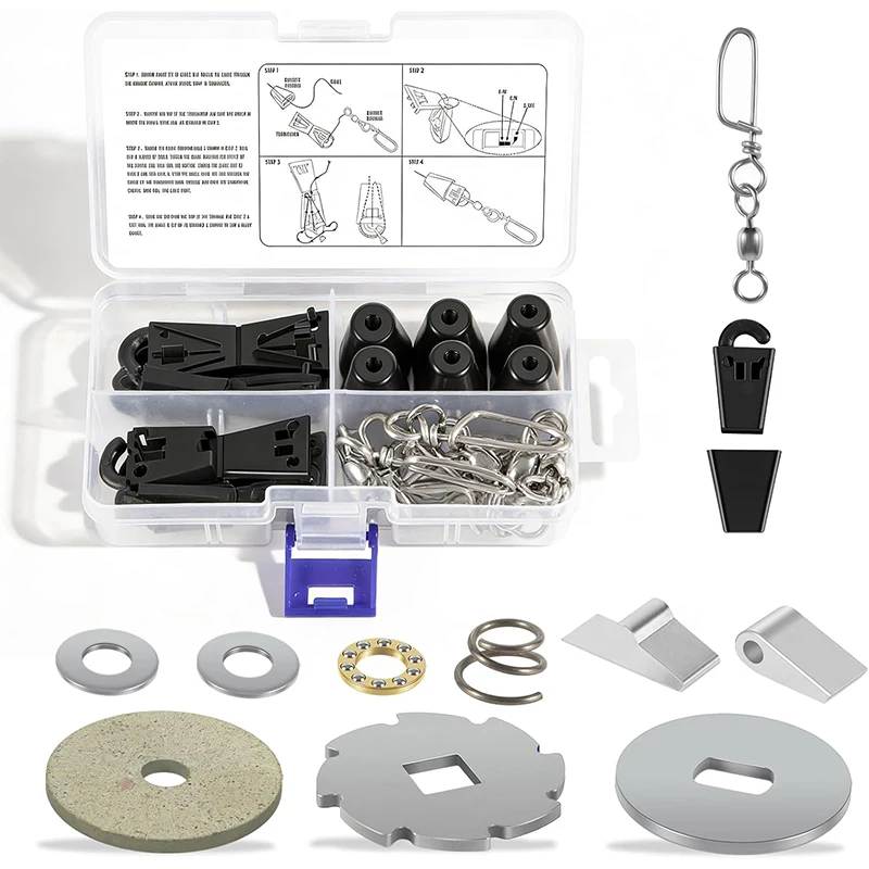 Kit Terminatore Di Linea Per Downrigger E Kit Completo Di Ricostruzione Per Downrigger Manuali Cannon + 6 Terminatori Di Linea Senza Attrezzi-image