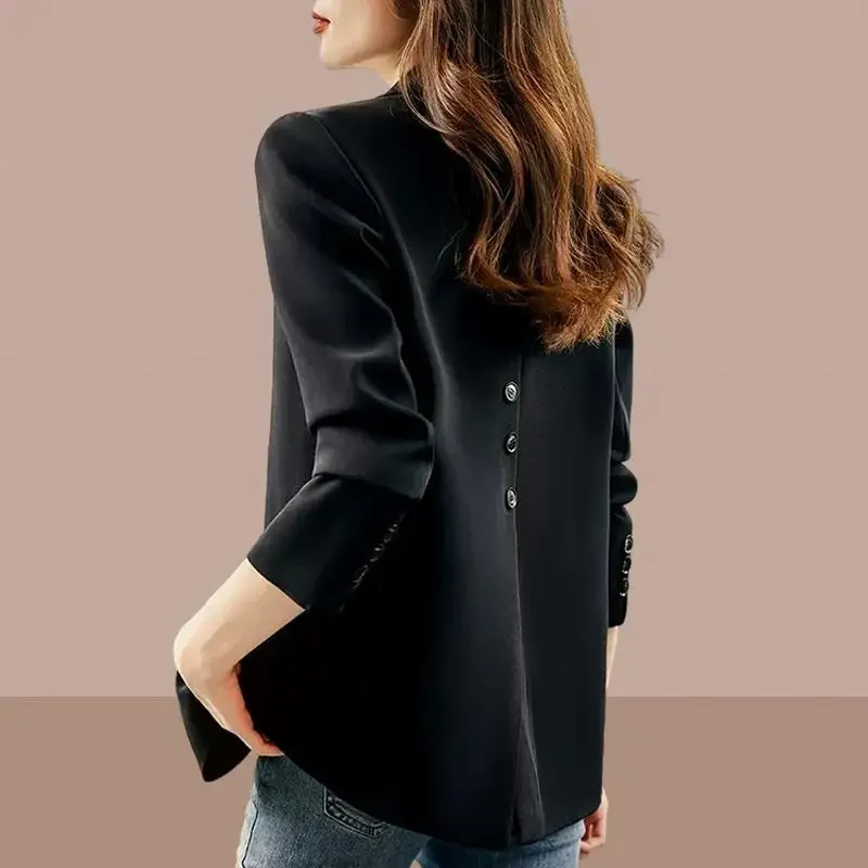 

Женская одежда, тренд 2021, женский пиджак, облегающий талию, эластичный цвет, женский яркий плавающий пиджак с длинными рукавами, миди, деловые ворота, роза