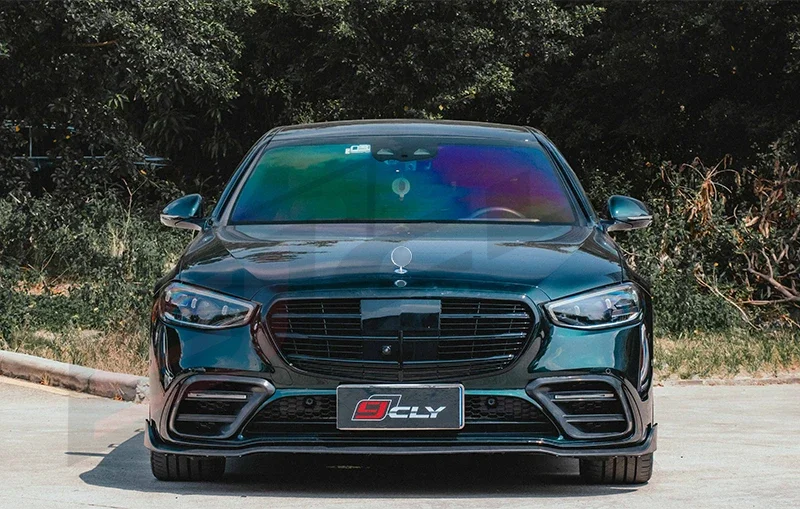 CLY Car lip For Benz 2020 S-class W223 body kit B style front lip rear lip spoiler and fog lamp frame