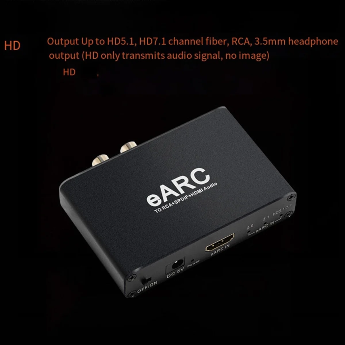 

AA88 HDMI-Compatible EARC ARC Audio Extractor 192Khz Converter EARC to RCA Audio Extractor Adapter for DTS Dolby Atoms AC3
