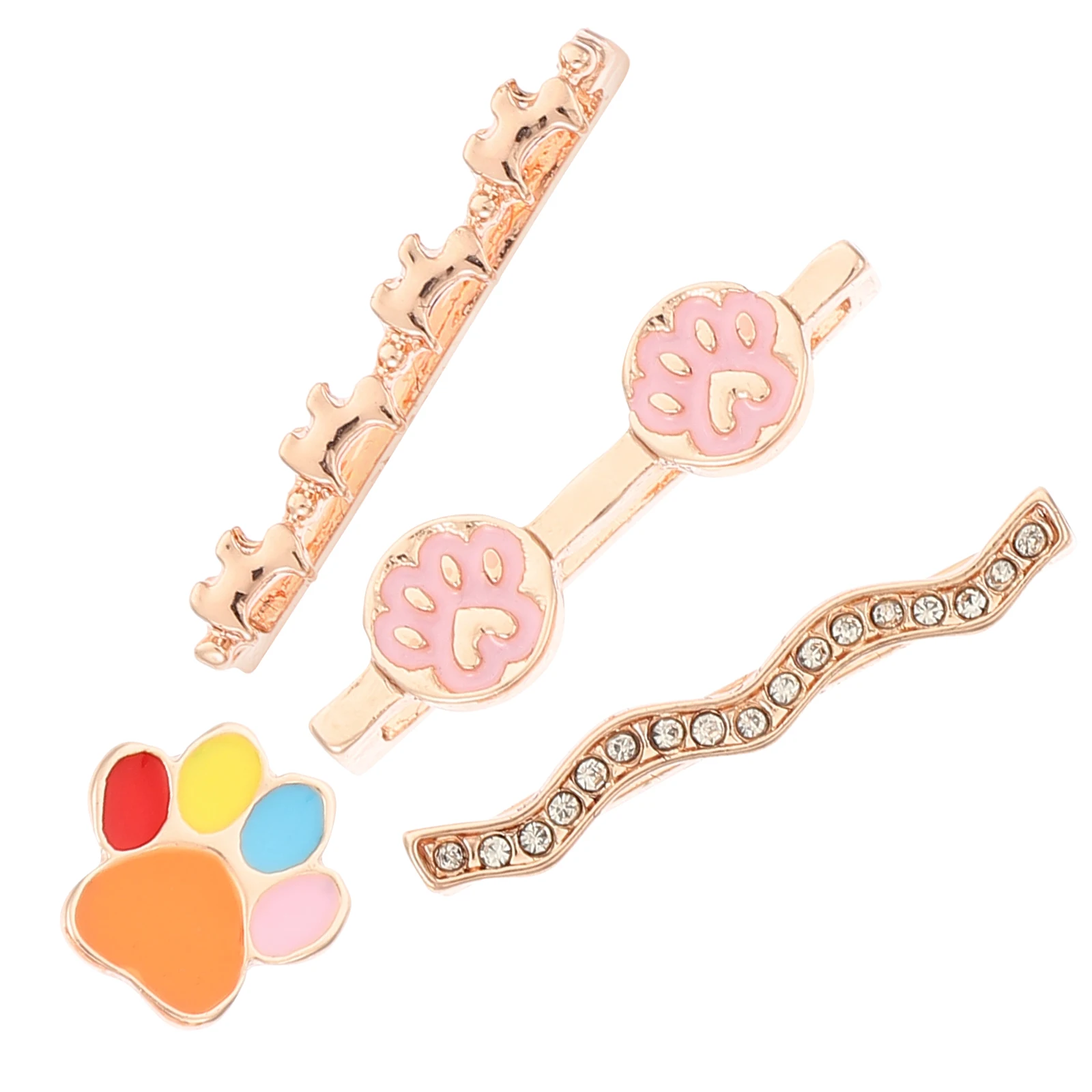 

4 Pcs Diamond Decorated Watchb Charms Intelligent Decorations for Silicone Straps Mini Ring Loops Metal Smartwatch Accessories