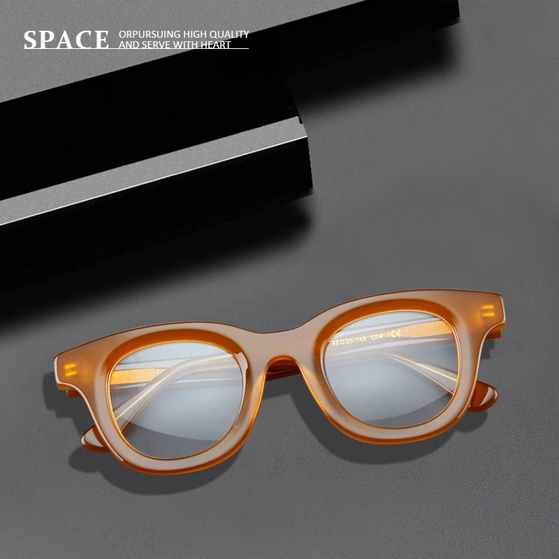 Fashion G2401 elliptic acetate glasses Man frames optical eyewear Reading glasses woman Pure handmade personalized eye glasses