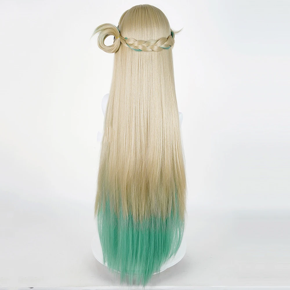 Juego Wuthering Waves LYNAE peluca de Cosplay para mujer, pelo largo degradado dorado y verde, pelucas sintéticas resistentes al calor, accesorio para fiesta de Carnaval