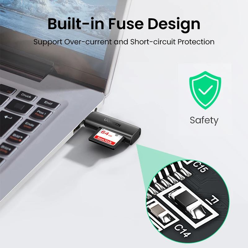 UGREEN Card Reader USB 3.0 to SD Micro SD TF Memory Card Adapter for PC Laptop Accessories Multi Smart Cardreader Card Reader