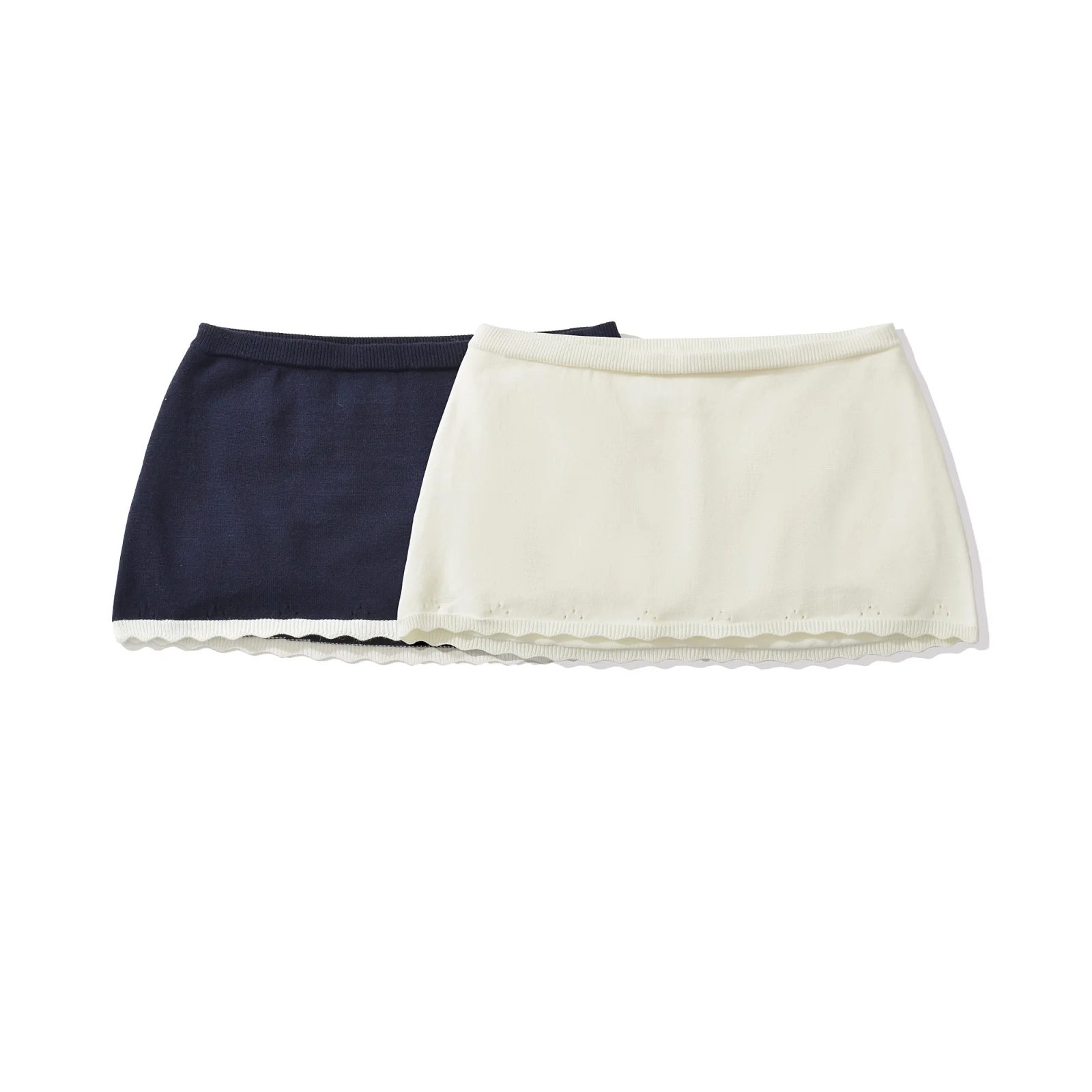 Low-Waist Sexy Body-Shaping Half Skirt Casual Knitted Wave- Pure Desirable Girl Loose Elastic Waist A-Line Skirt