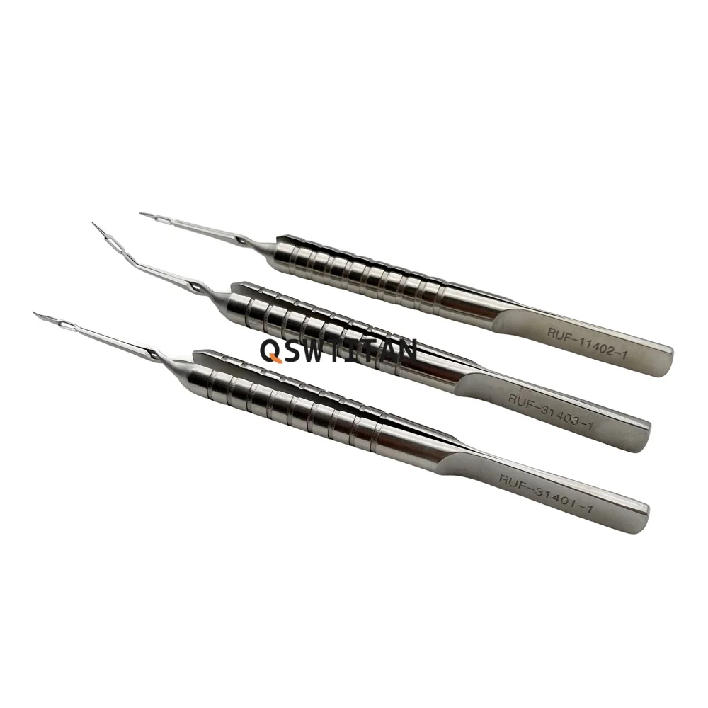 QSWTITTAN Eyelid Tweezers Akahoshi Phaco Prechopper Ophthalmic Eye Instrument round handle