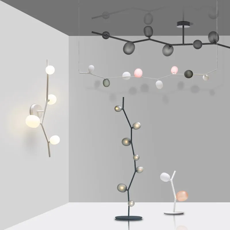 الشمال الحد الأدنى فرع الزجاج اللبلاب مصباح أرضي غرفة المعيشة الحديثة أريكة غرفة نوم السرير دراسة الإقامة المنزلية لمبة مكتب G9 LED لمبة #6