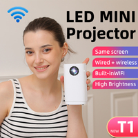 T1 Mini Projector WIFI Portable Home Theater Cinema Beamer Smart TV Box Sync Android Phone LED Video Projectors for 4k Movies