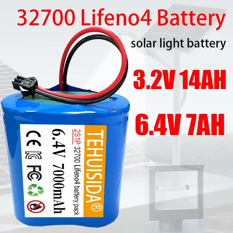 

1pcs 3.2V 32700 Lifepo4 Battery Pack 6.4V Built-in BMS for Solar Outdoor Street Lights, Courtyard Lights and Fishing Lights