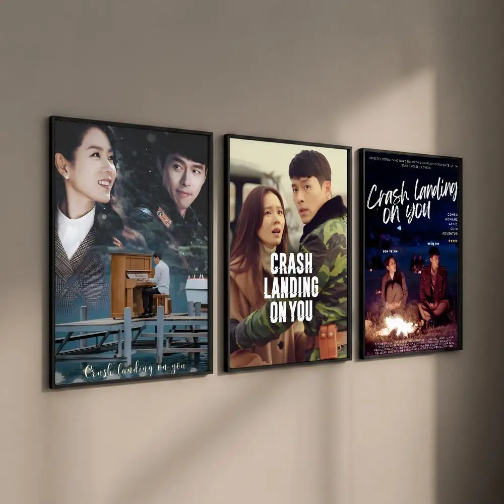 TV Series Crash Landing on You Poster Self-adhesive Art Waterproof Paper Sticker Coffee House Bar Room Wall Decor