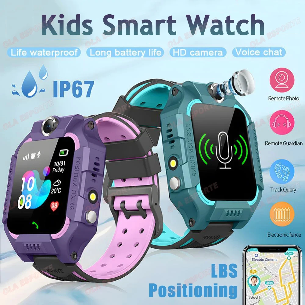 Kids Smart Watch 2023 New Sim Card Smartwatch For Children Sos Call Phone Camera Voice Chat Photo Boy Girl Gift Color Screen Q19