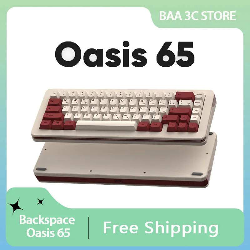 Backspace Oasis 65 Mechanical Keyboard Three Mode 67keys Customized RGB Hot Swap Gasket Pc Gamer Accessories Office Mac Gifts