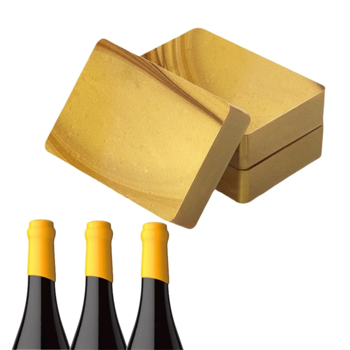 Bottle Sealing Wax Blocks - Resilient and Versatile Bottling Wax for Wine, 4 Wax Nuggets 0.5lb with PTFE-Tape,Gold