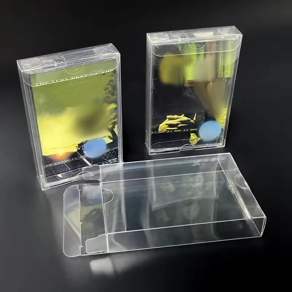 PET cassette box with resealable protective box, game box, transparent dustproof cassette storage box