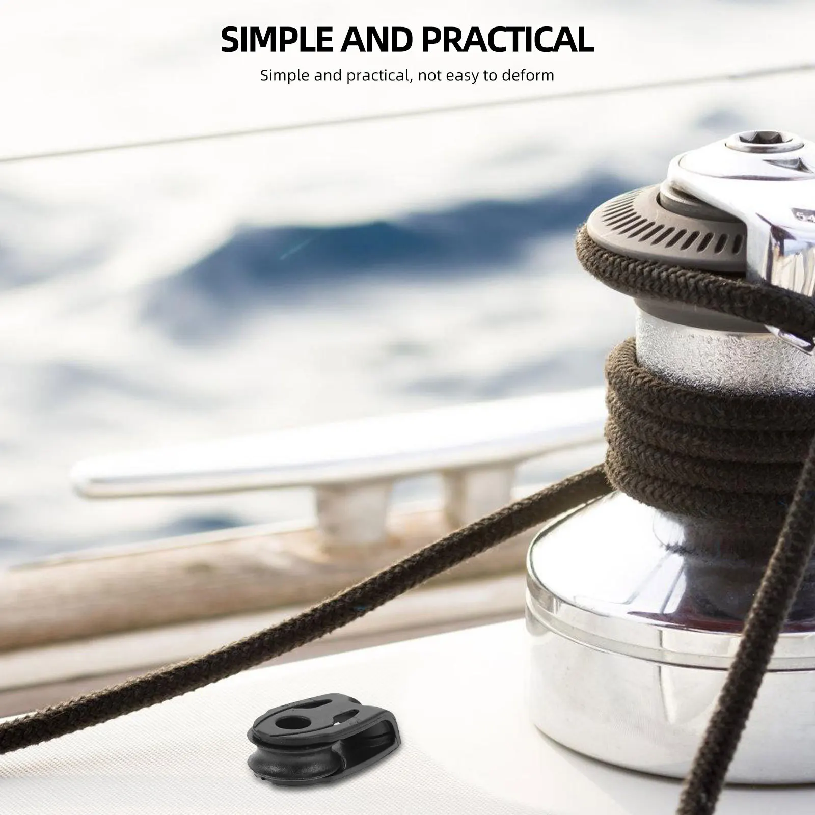 Polea giratoria de bloque de polea de nailon individual resistente para navegación, herramienta de elevación de cuerda, grúa para velero, sistema de cables de gimnasio