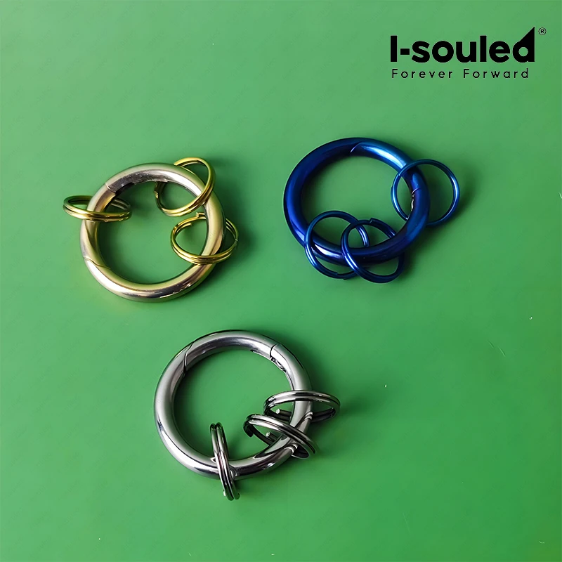 

Titanium Key Organizer Carabiner | Minimalist Key Ring Holder | Quick Release Split Ring for Office Keys/Car Fob