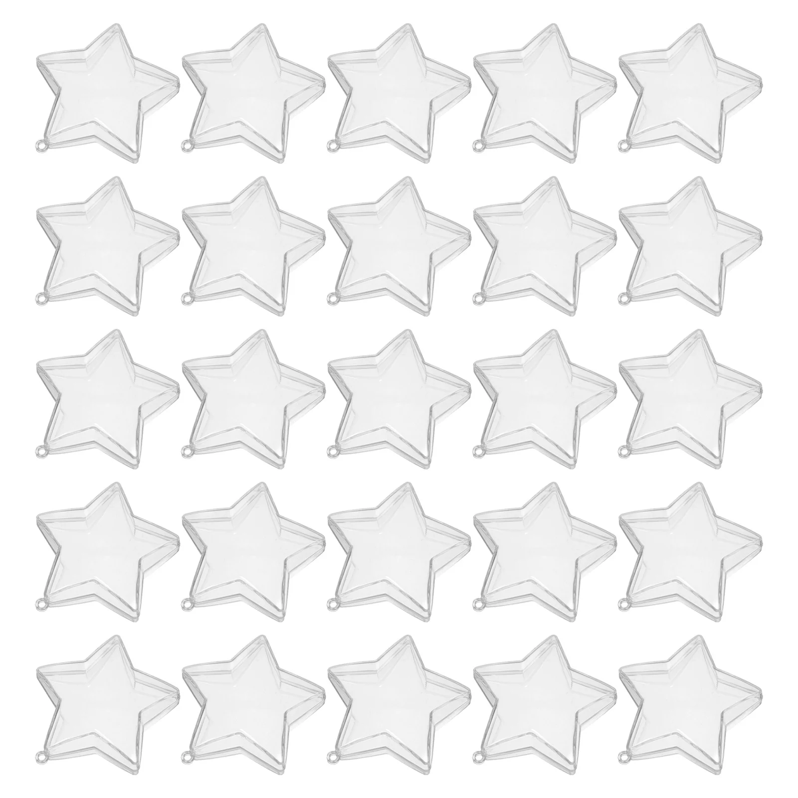 

Transparent Fillable Star Ornaments 25pcs Plastic Candy Boxes Clear Holiday Gift Containers Christmas Tree Decoration 80mm