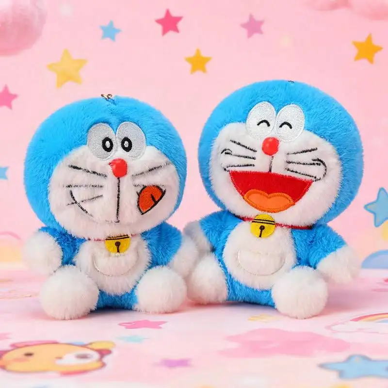 أحدث عبقور Dingdang القط الرموز التعبيرية على ظهره قلادة المفاتيح دمية Kawaii محشوة ألعاب من نسيج مخملي دمية الكرتون أنيمي لطيف وممتع هدية