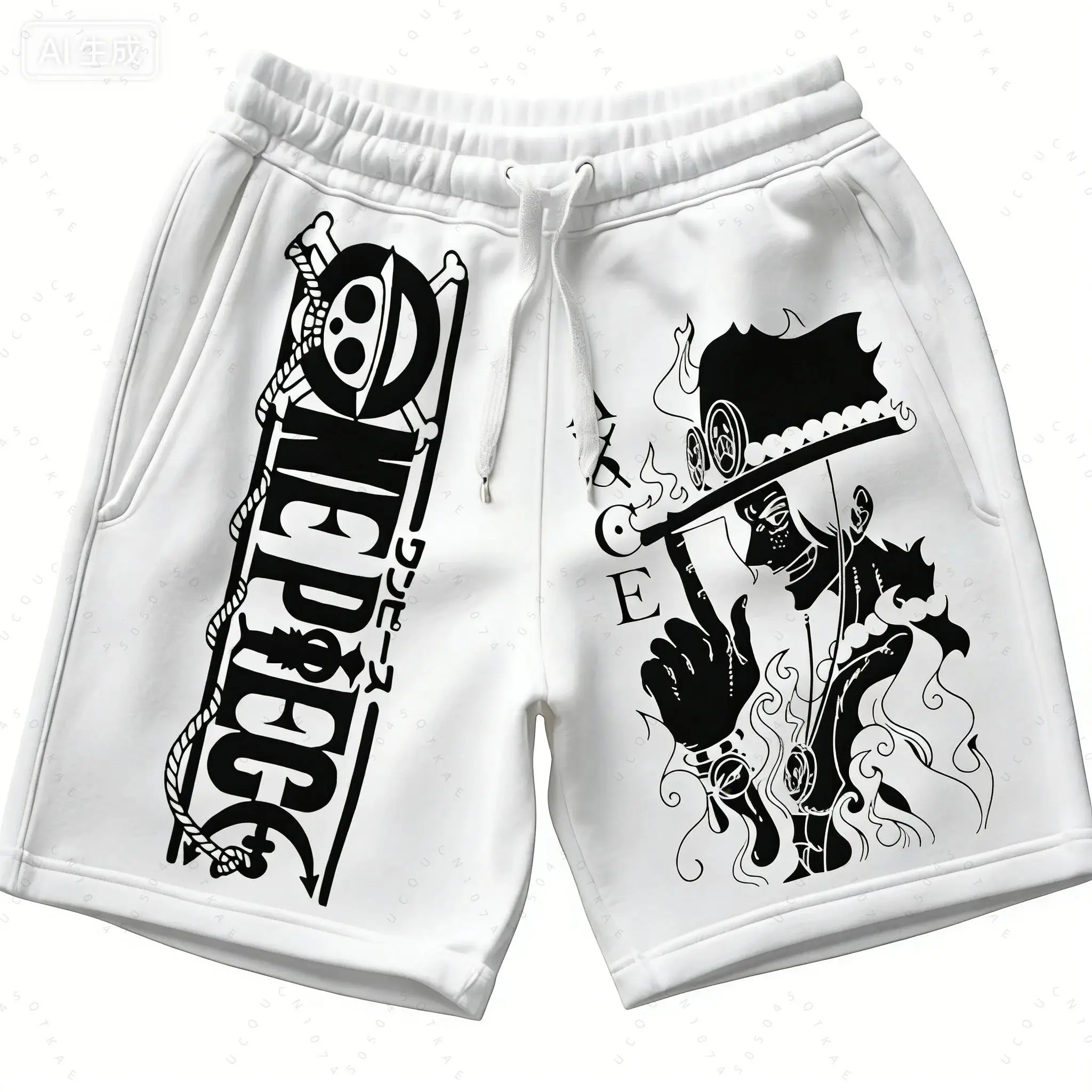 2026 One Piece Printed Shorts Summer Men's Daily Sports Breathable and Comfortable Beach Basketball Shorts view 4