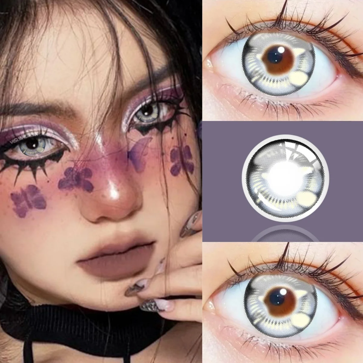 VISUASHOW Eye Beauty Farbige Kontaktlinsen Anime Cosplay Natürliche Weiche Linsen für Coser Tägliche Party Halloween Make-up Kontaktlinsen – Detail 6