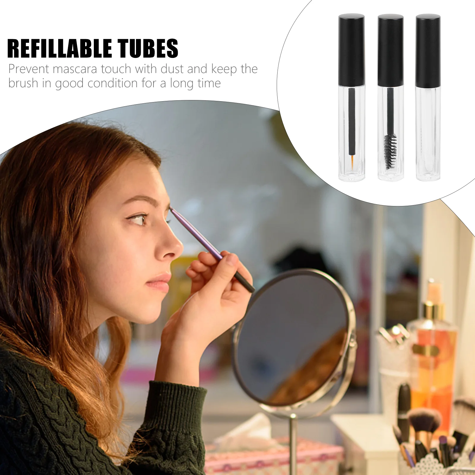 Eyeliner Eyelash Bottle Portable Tube Woman Brush Makeup Applicator Mascara Wands Container Cream