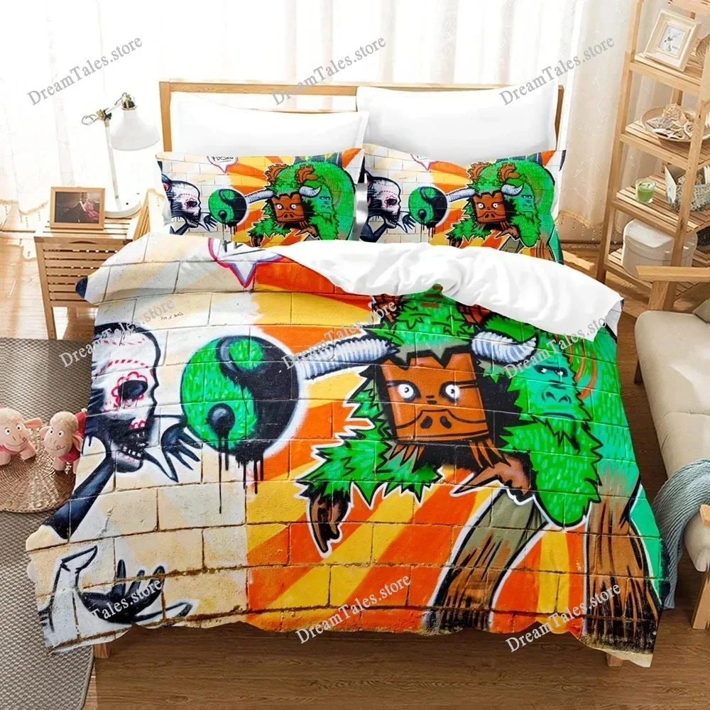 

Graffiti Duvet Cover Set Teen Style Pattern Bedding Street Culture Decor Set King Queen Size Hip Hop Polyester Comforter Cover74