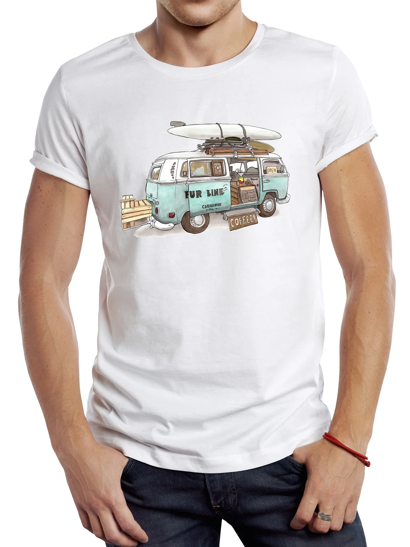 TEEHUB-T-shirt graphique rétro pour homme, cool, café, bus, camping-car, sport, grill, planche de surf vintage, t-shirt Y-Hipste